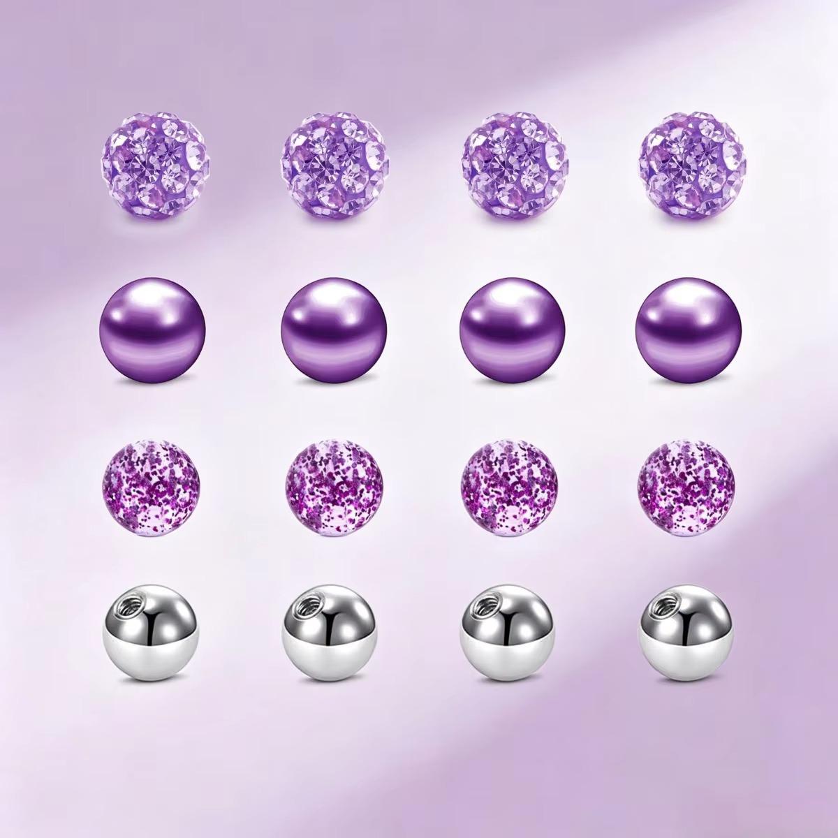 Body Jewelry Replacement Ball - 16pcs Bola Pengganti Warna Campuran untuk