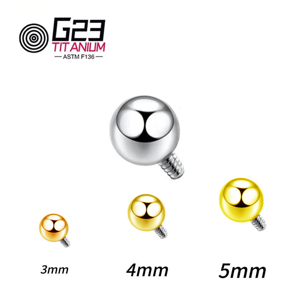 Body Jewelry Replacement Ball - Grosir 10/50 Buah Titanium 14G 16G