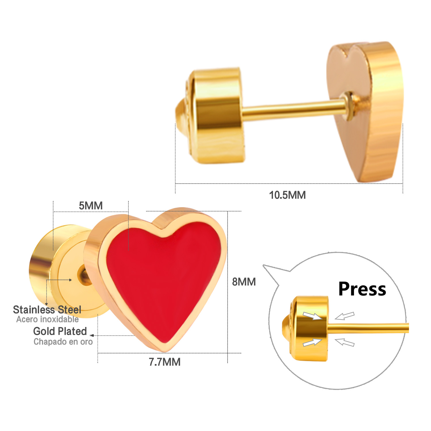 LUXUKISSKIDS Anting Kancing Ke - Body Jewelry Surgical Steel ulasan dan harga