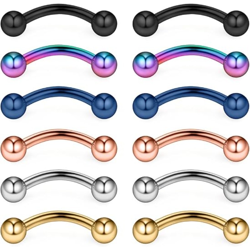 12 buah, cincin bedah baja 16G - Body Jewelry Surgical Steel ulasan dan harga
