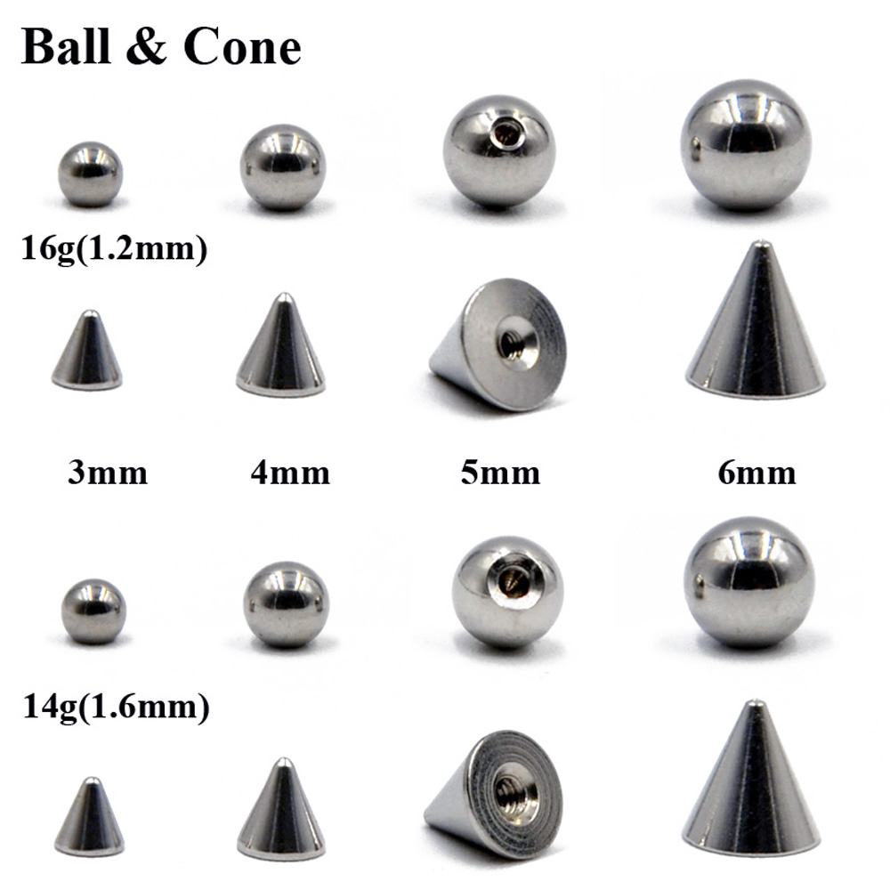 100 Buah/Lot Baja 14G 16G Tind - Body Jewelry Replacement Ball ulasan dan harga