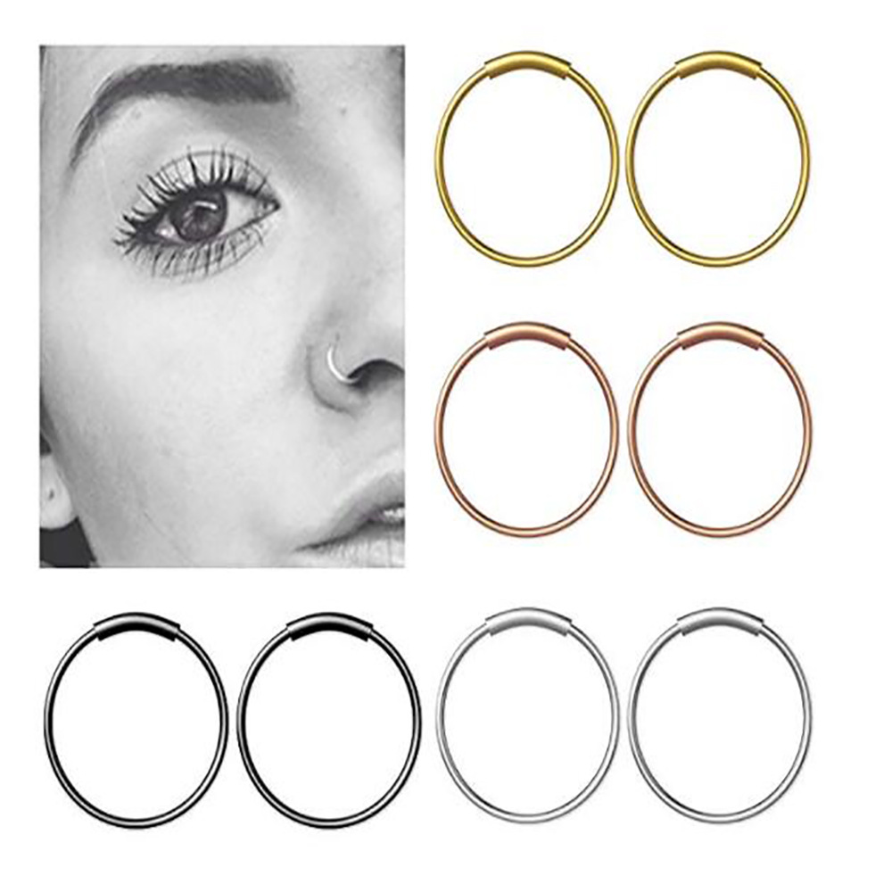 3 Buah/Lot Cincin Hoop Kontinu - Body Jewelry Surgical Steel ulasan dan harga